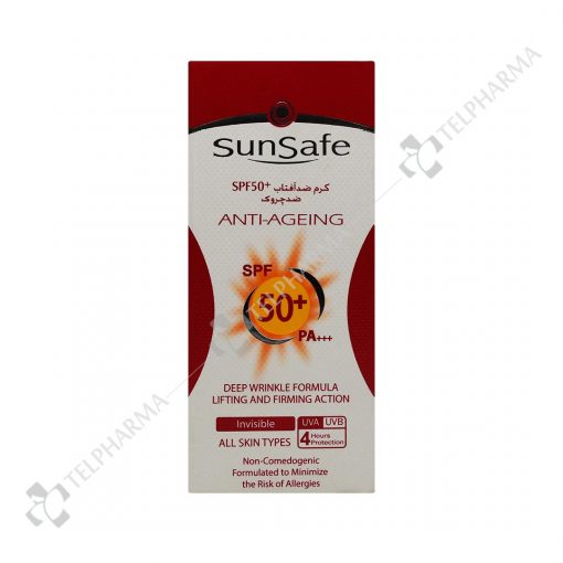 کرم ضد آفتاب و ضد چروک SPF50 سان سیف بی رنگ